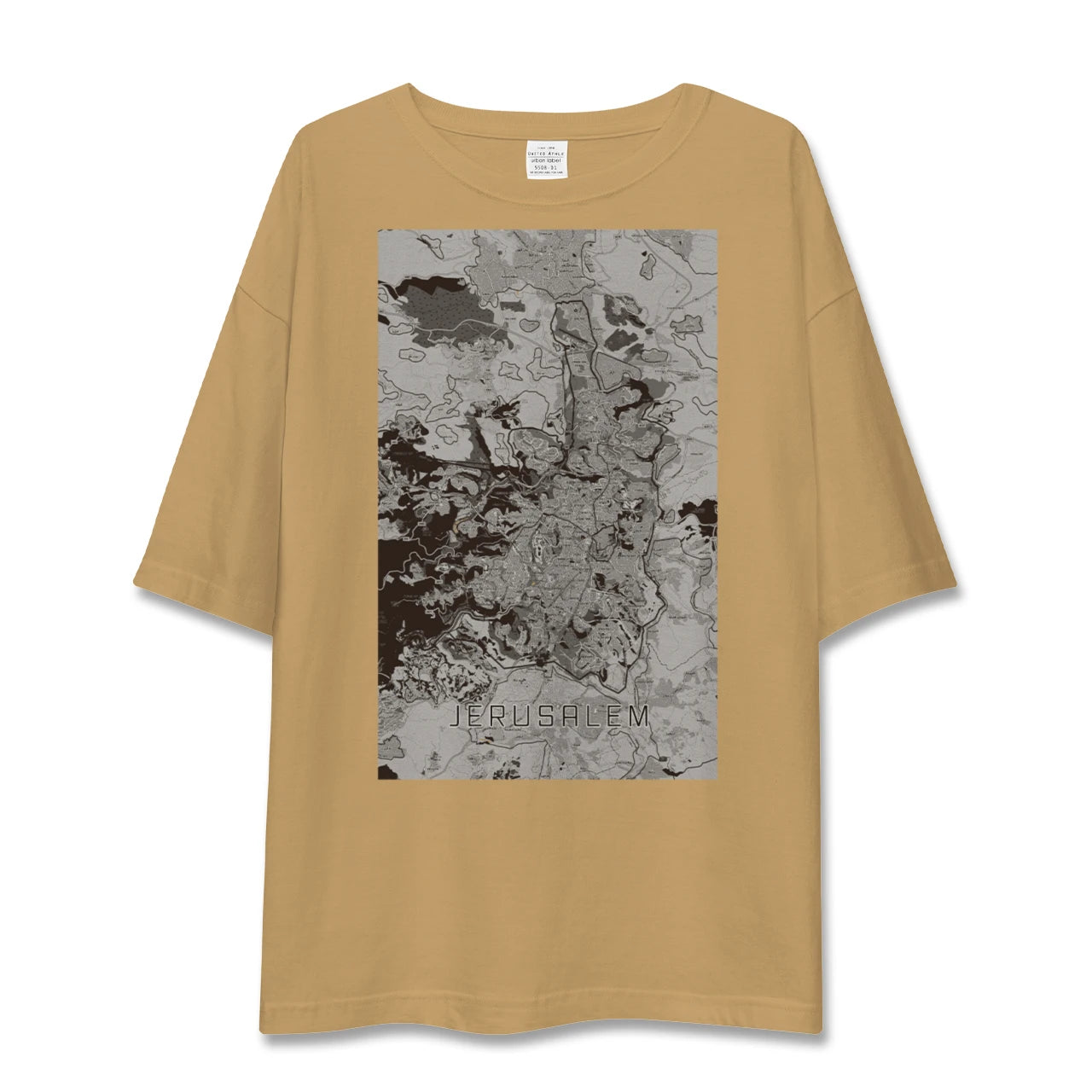 【エルサレム(イスラエル)】地図柄ビッグシルエットTシャツ