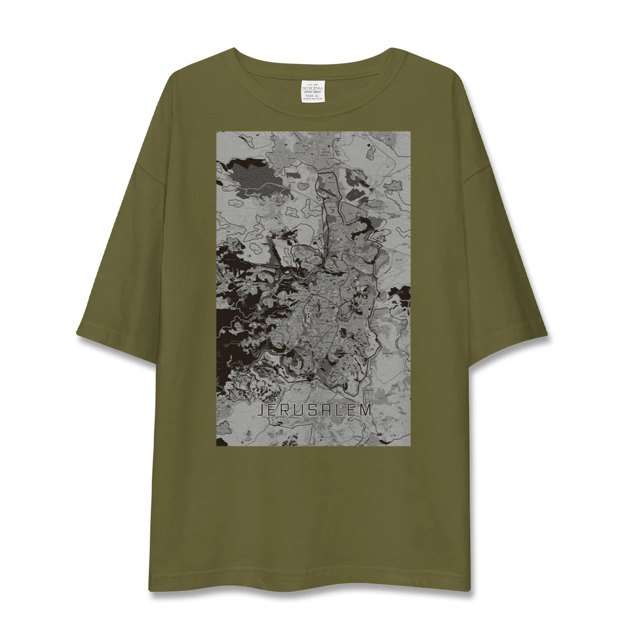 【エルサレム(イスラエル)】地図柄ビッグシルエットTシャツ