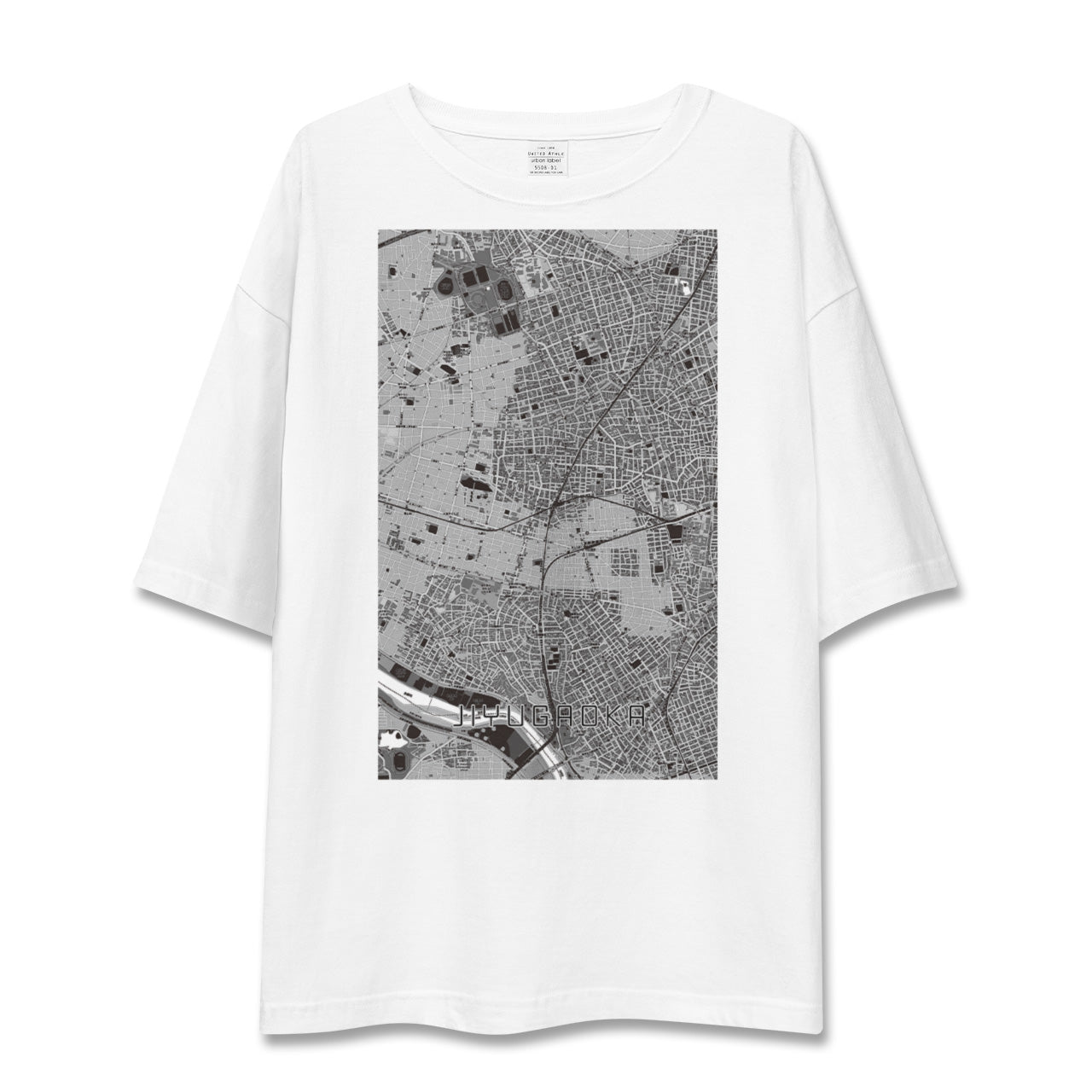 【自由が丘(東京都)】地図柄ビッグシルエットTシャツ