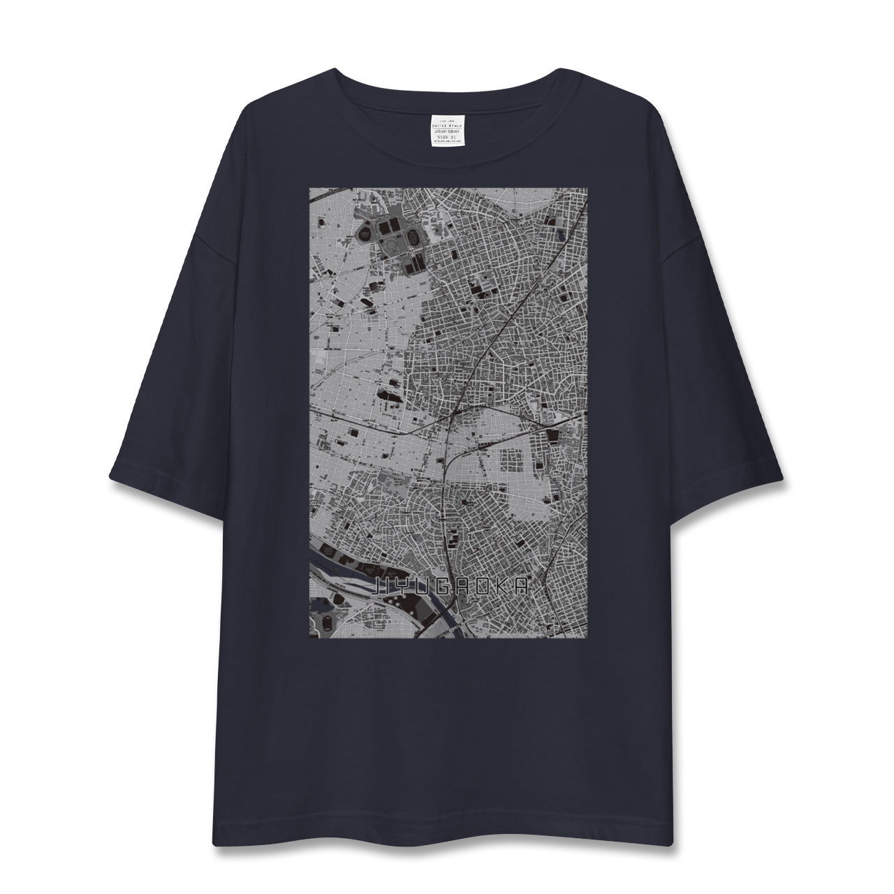 【自由が丘(東京都)】地図柄ビッグシルエットTシャツ