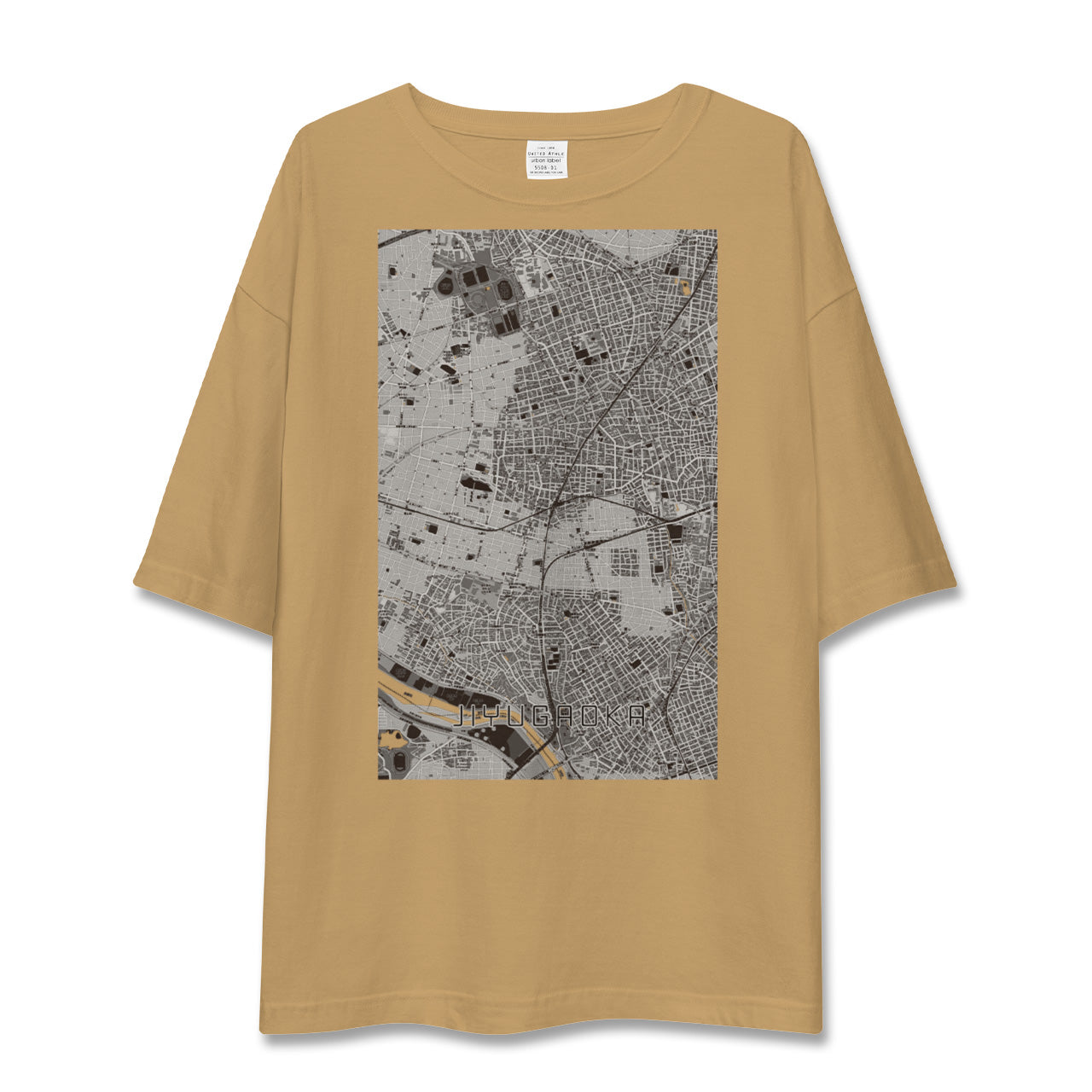 【自由が丘(東京都)】地図柄ビッグシルエットTシャツ