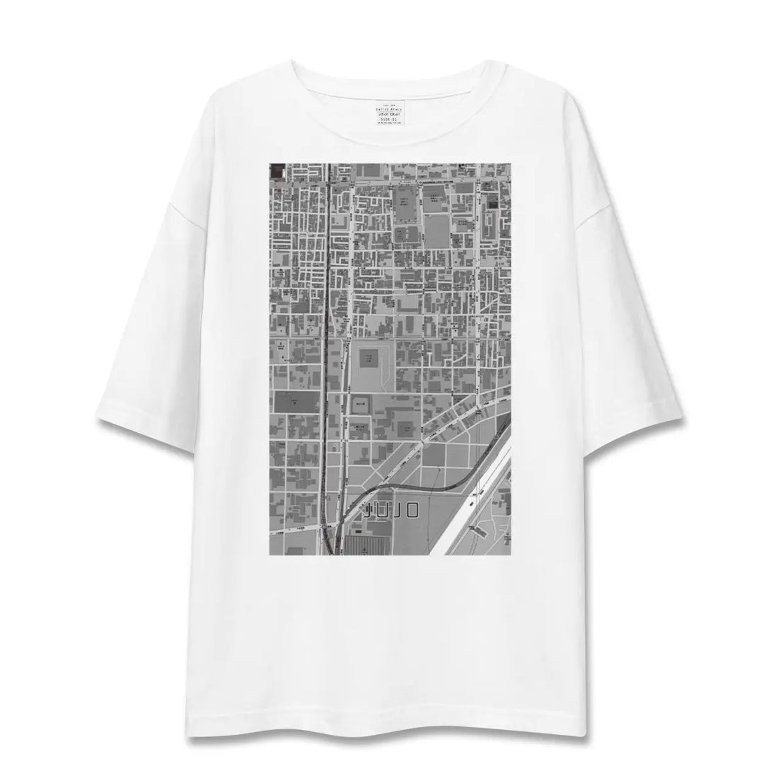 【十条(京都府)(京都府)】地図柄ビッグシルエットTシャツ