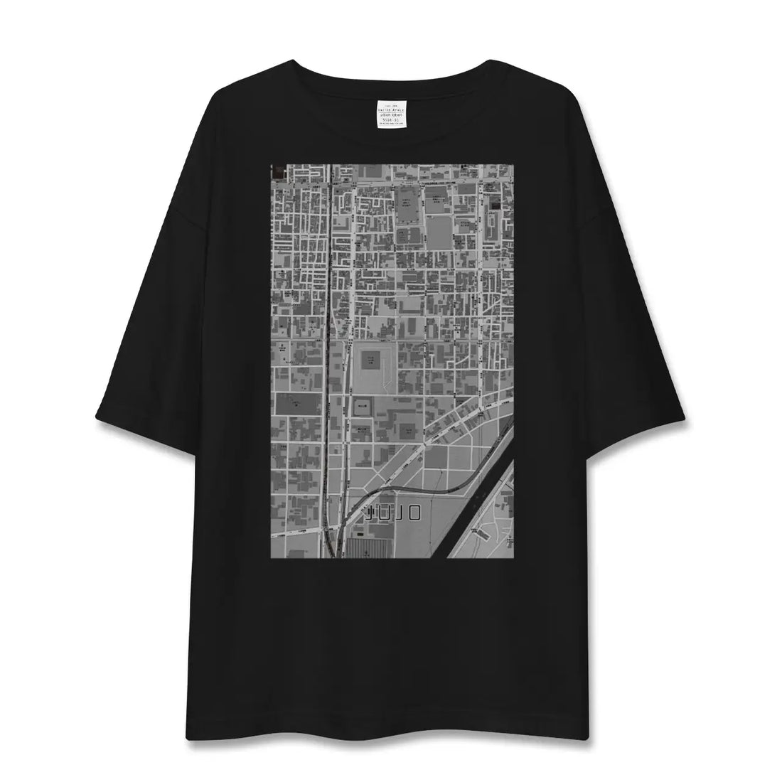 【十条(京都府)(京都府)】地図柄ビッグシルエットTシャツ