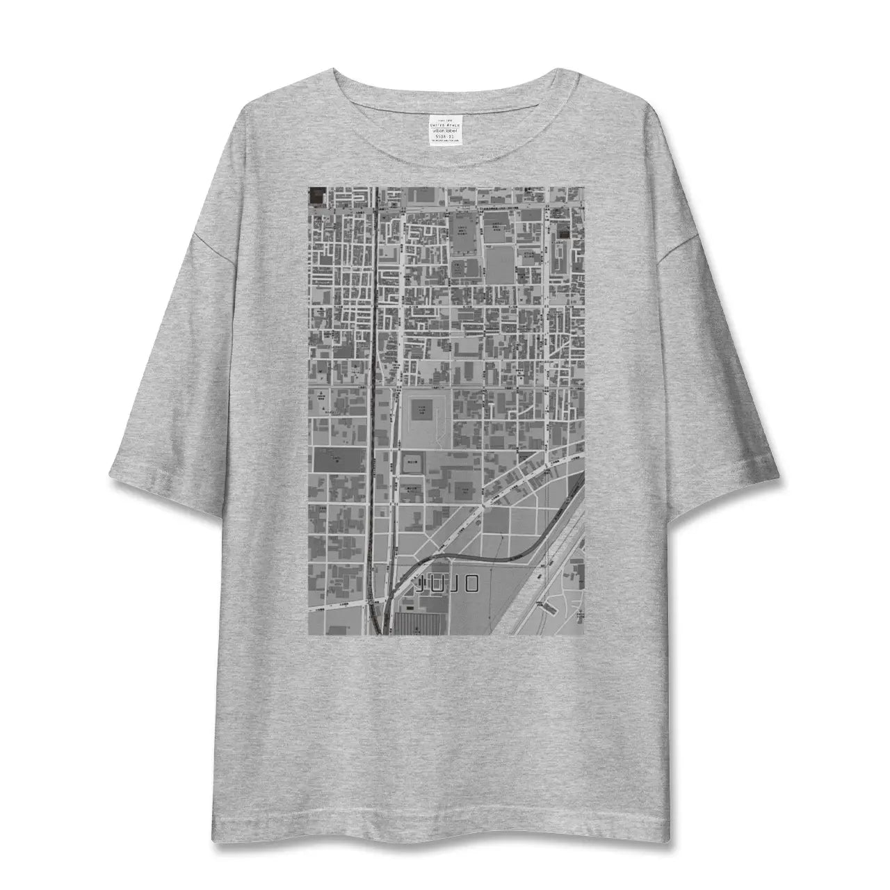 【十条(京都府)(京都府)】地図柄ビッグシルエットTシャツ