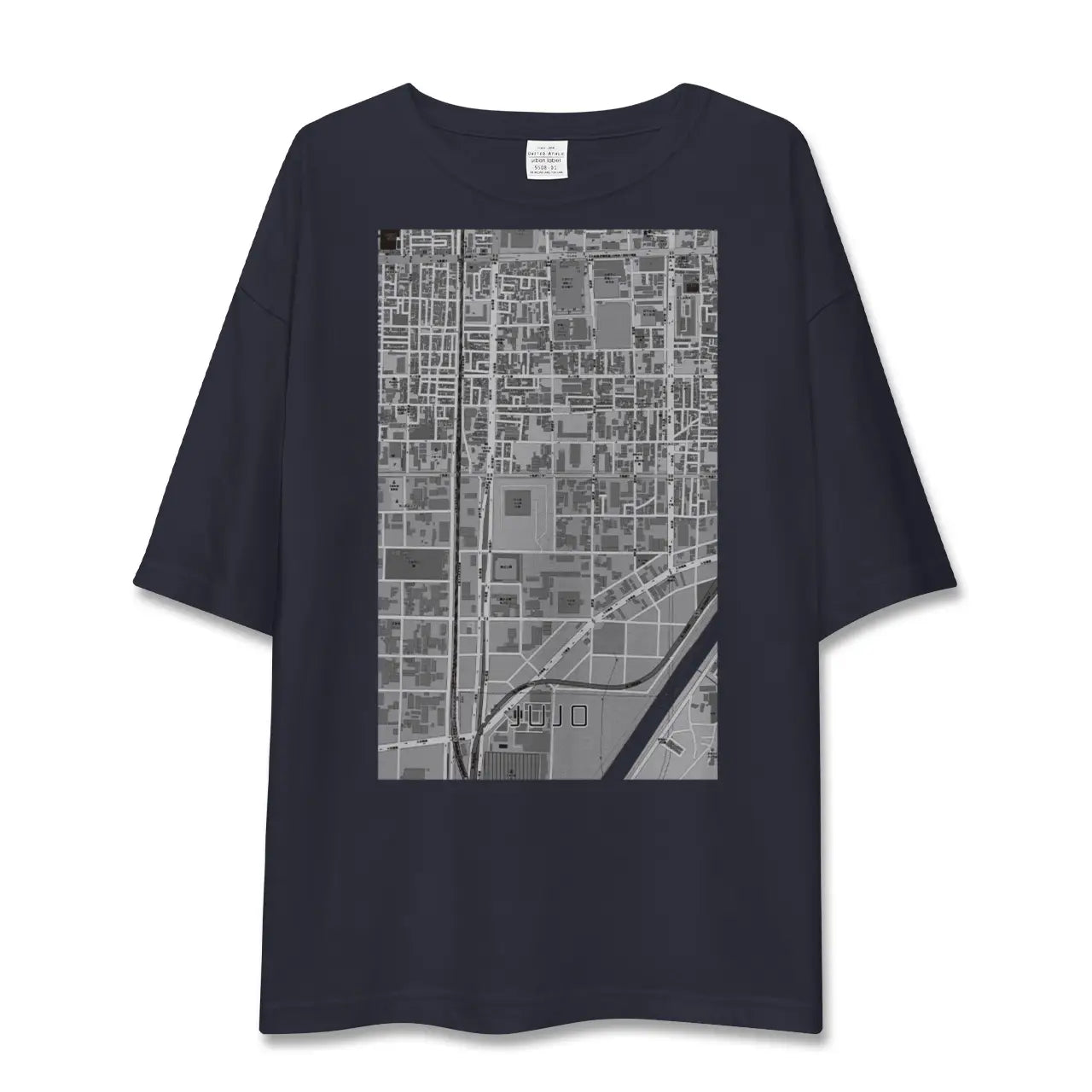【十条(京都府)(京都府)】地図柄ビッグシルエットTシャツ