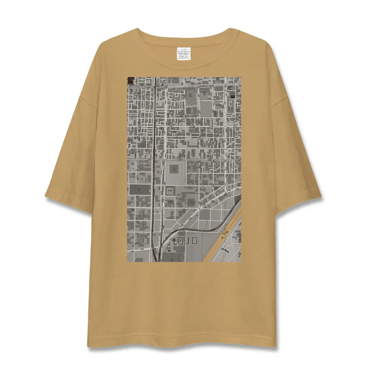 【十条(京都府)(京都府)】地図柄ビッグシルエットTシャツ