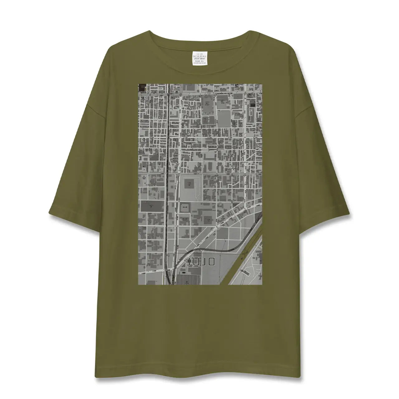 【十条(京都府)(京都府)】地図柄ビッグシルエットTシャツ
