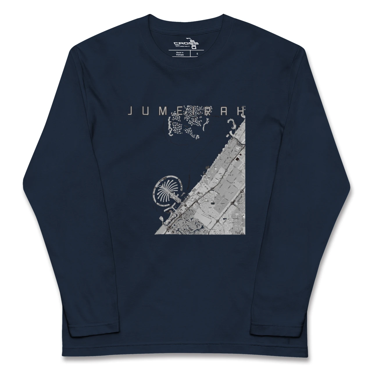 【ジュメイラ(アラブ首長国連邦)】地図柄ロングスリーブTシャツ