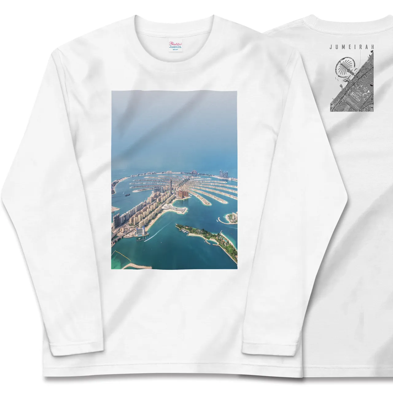 【ジュメイラ(アラブ首長国連邦)】Map World ロングスリーブTシャツ