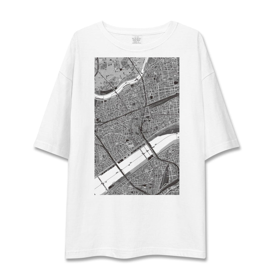 【十三(大阪府)】地図柄ビッグシルエットTシャツ