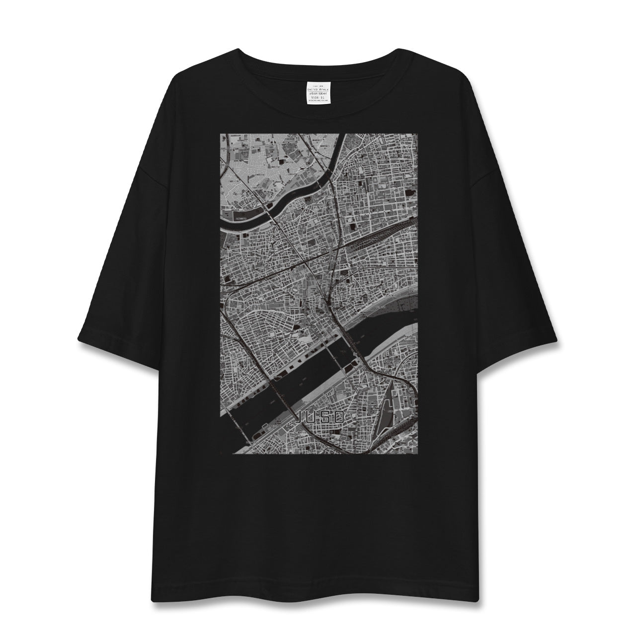 【十三(大阪府)】地図柄ビッグシルエットTシャツ