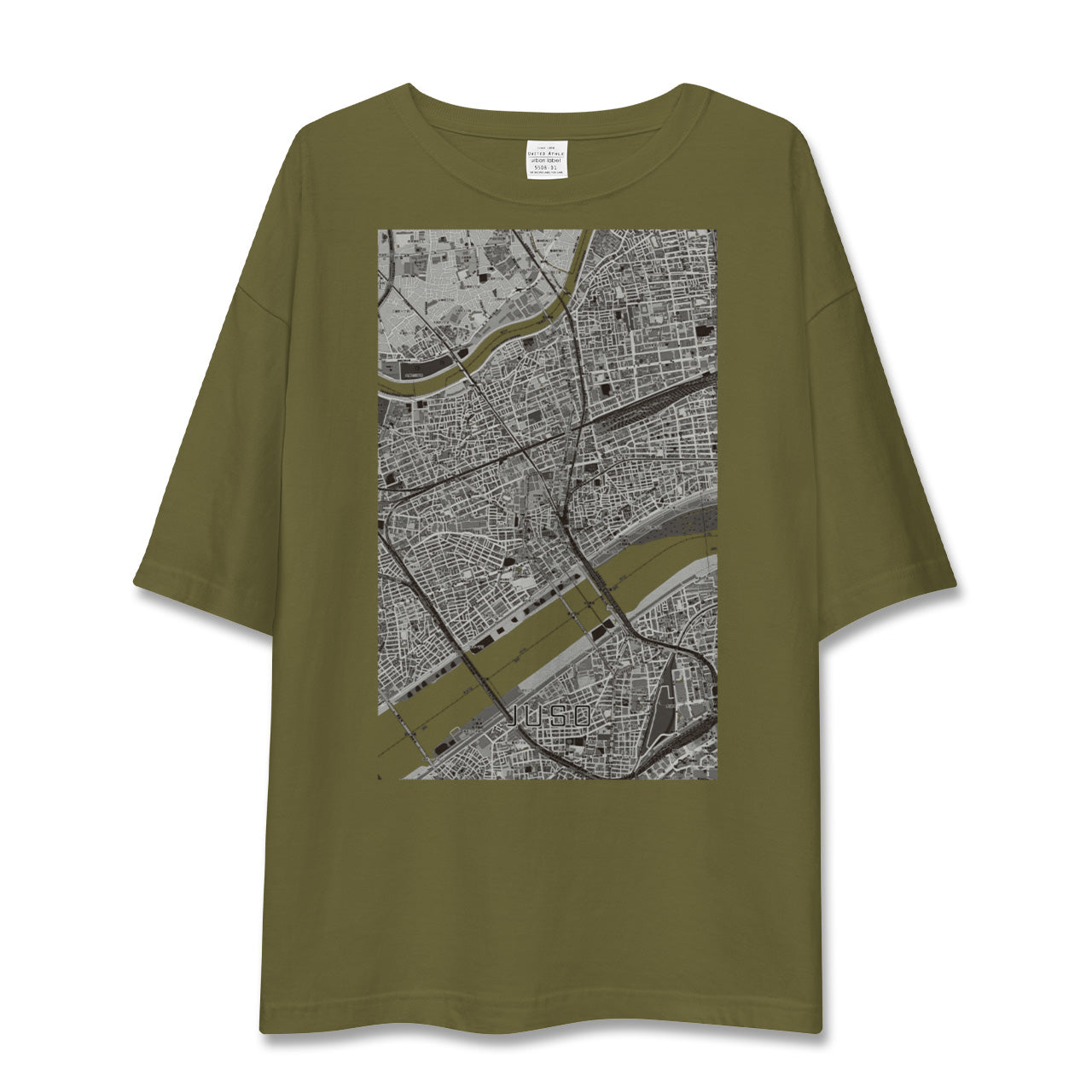 【十三(大阪府)】地図柄ビッグシルエットTシャツ