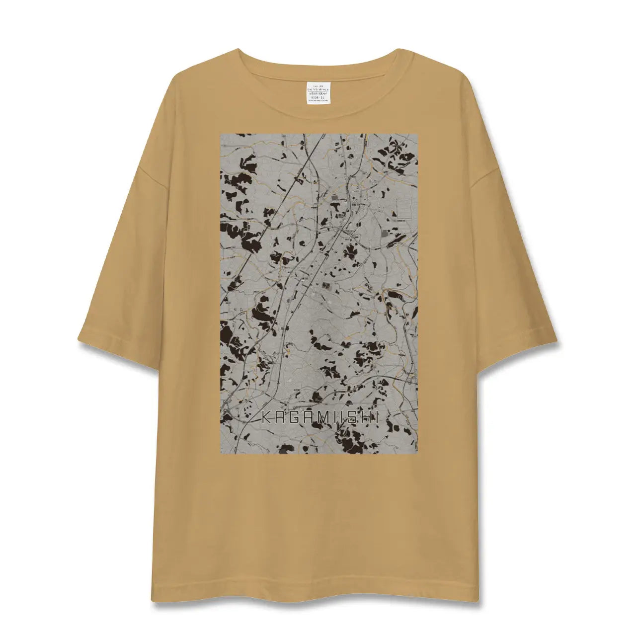 【鏡石(福島県)】地図柄ビッグシルエットTシャツ