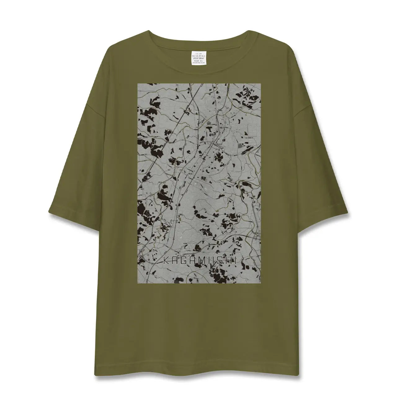 【鏡石(福島県)】地図柄ビッグシルエットTシャツ