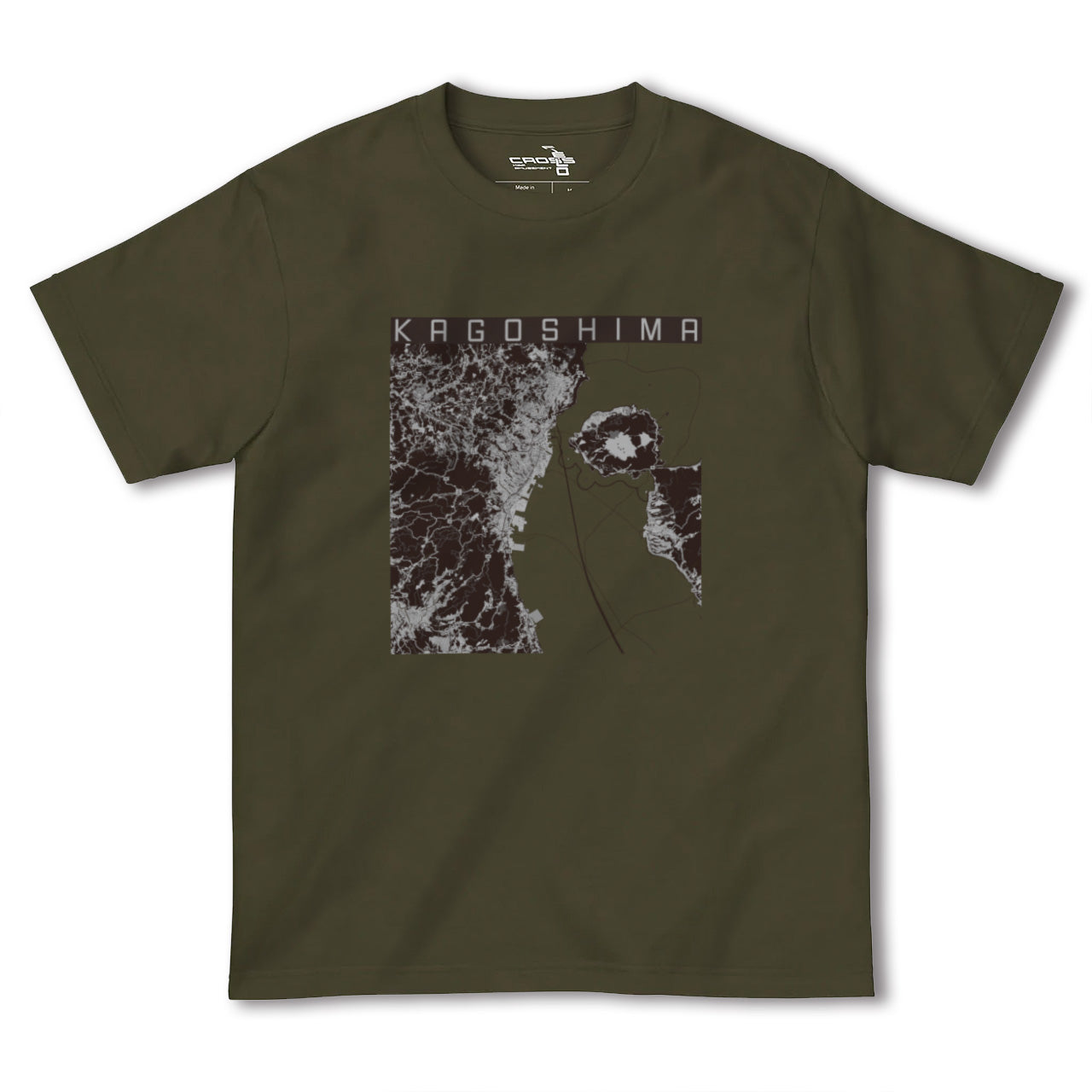 【鹿児島2(鹿児島県)】地図柄ヘビーウェイトTシャツ