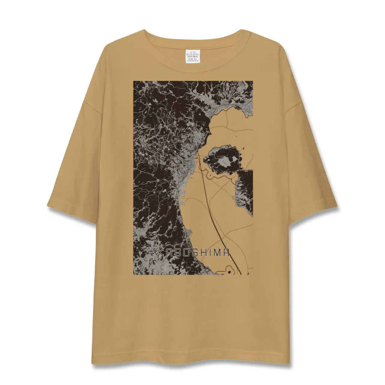 【鹿児島2(鹿児島県)】地図柄ビッグシルエットTシャツ