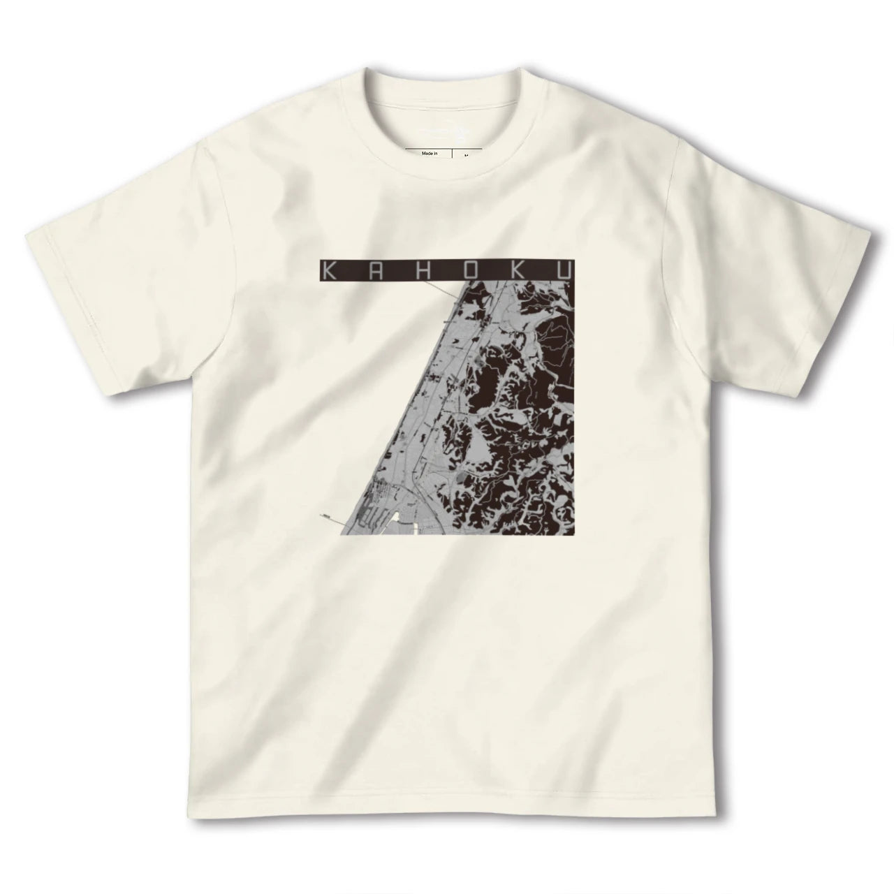 【かほく(石川県)】地図柄ヘビーウェイトTシャツ