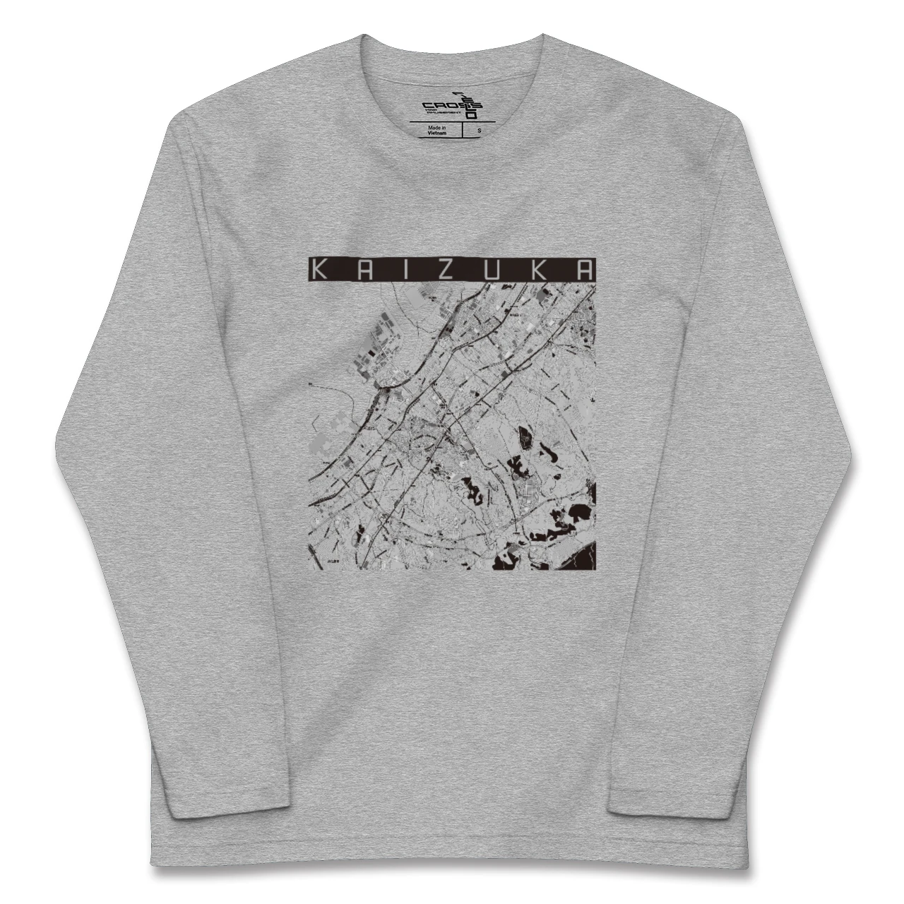 【貝塚(大阪府)】地図柄ロングスリーブTシャツ