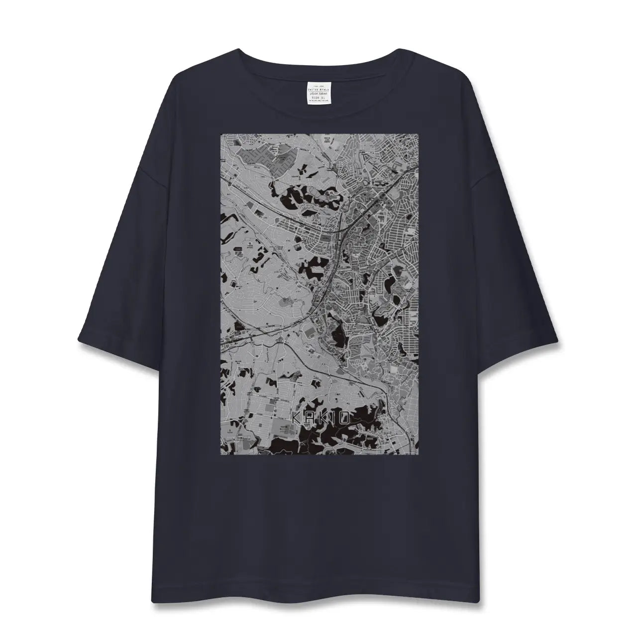 【柿生(神奈川県)】地図柄ビッグシルエットTシャツ