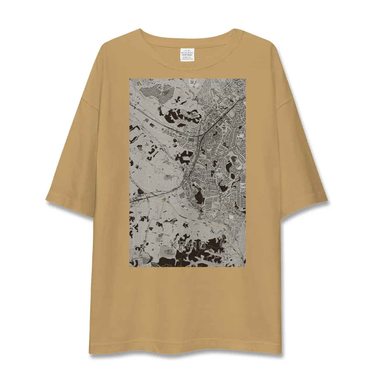 【柿生(神奈川県)】地図柄ビッグシルエットTシャツ