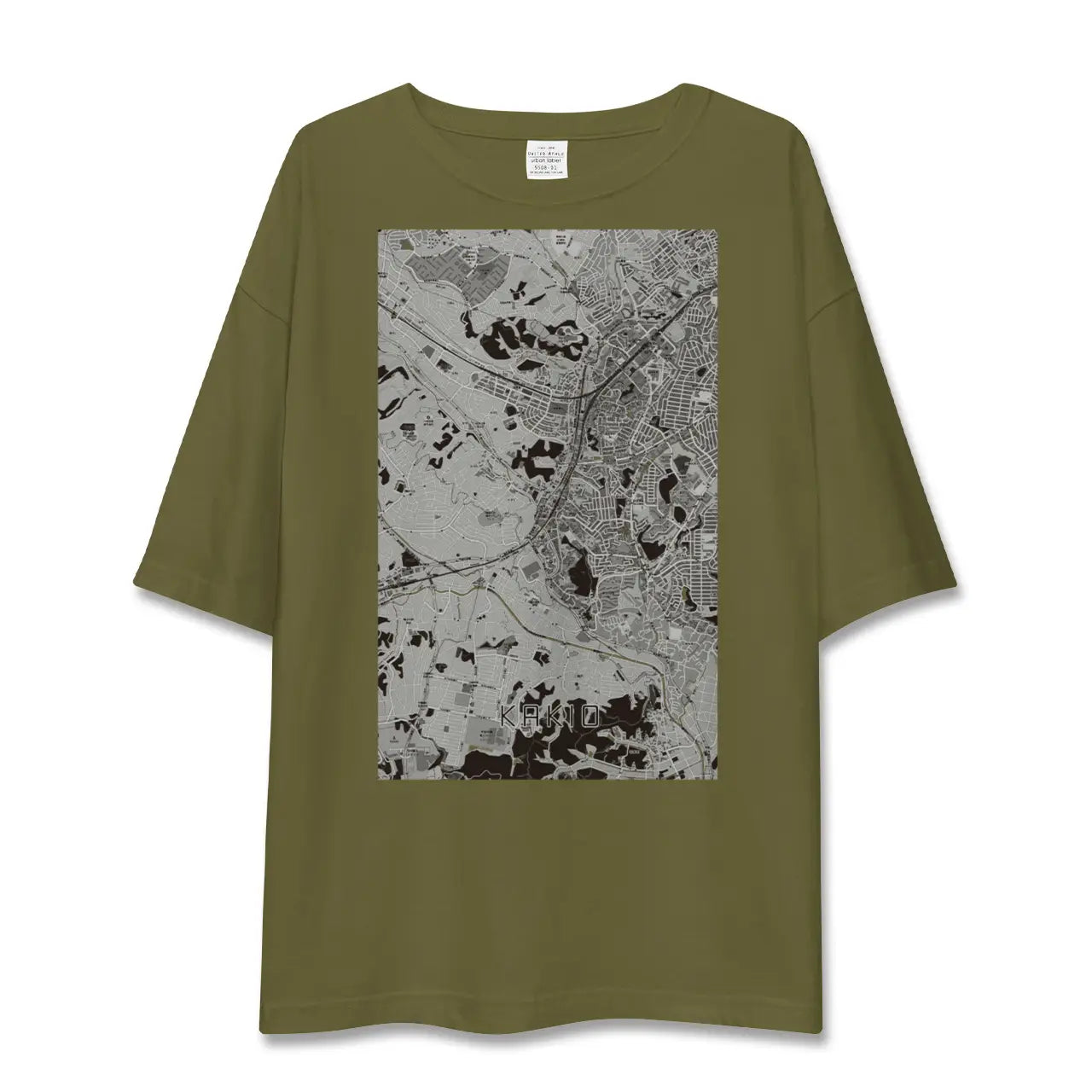【柿生(神奈川県)】地図柄ビッグシルエットTシャツ