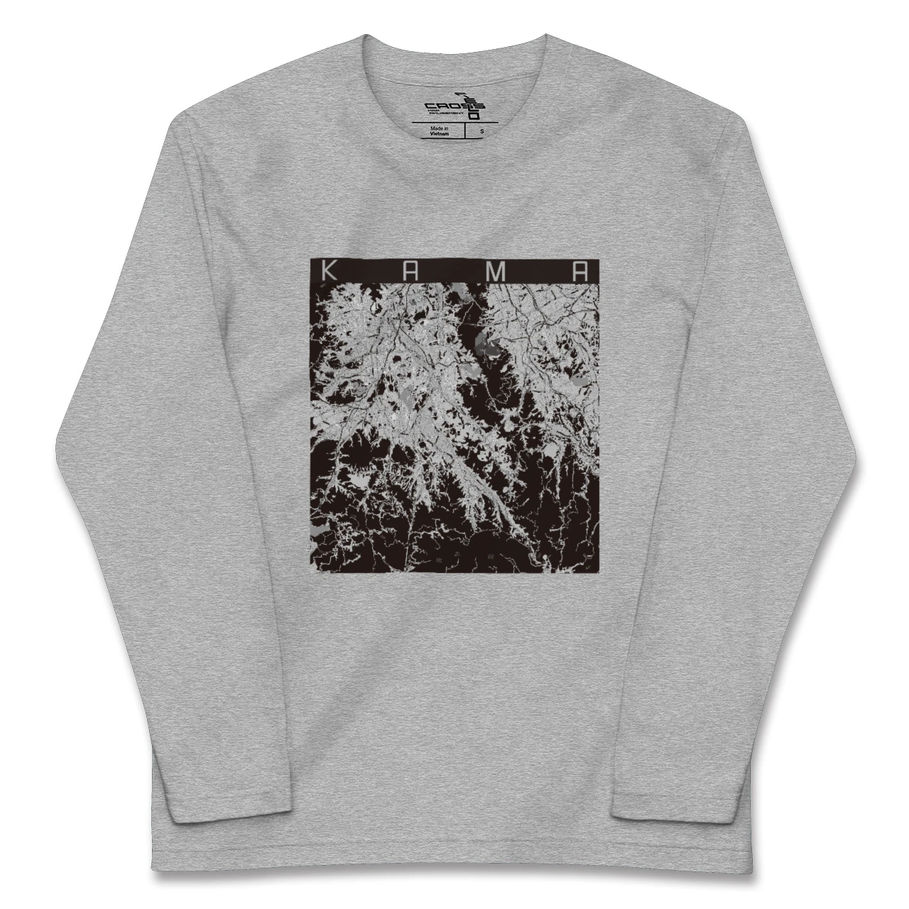 【嘉麻(福岡県)】地図柄ロングスリーブTシャツ