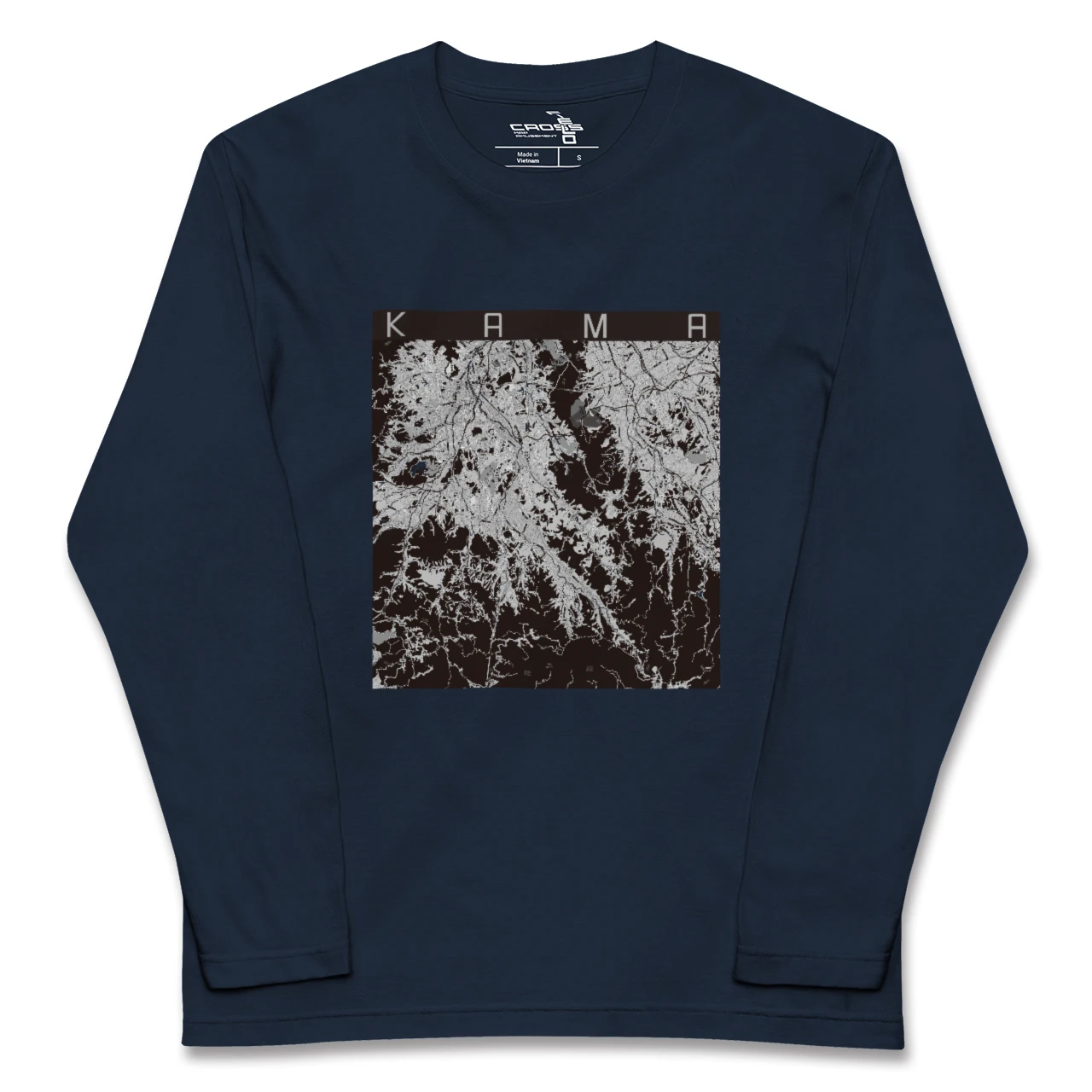 【嘉麻(福岡県)】地図柄ロングスリーブTシャツ