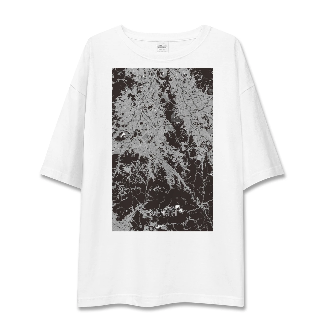 【嘉麻(福岡県)】地図柄ビッグシルエットTシャツ