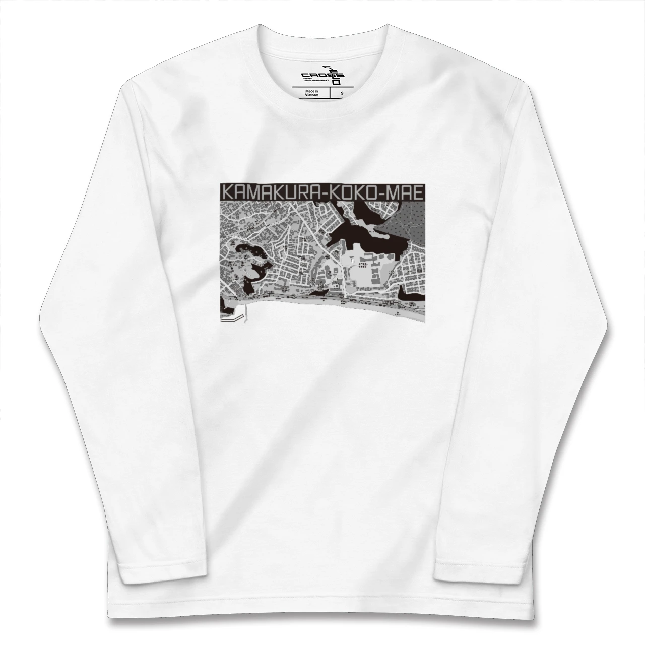 【鎌倉高校前(神奈川県)】地図柄ロングスリーブTシャツ