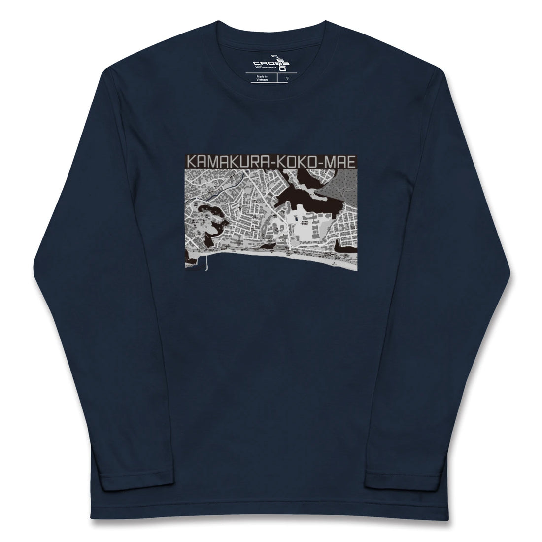 【鎌倉高校前(神奈川県)】地図柄ロングスリーブTシャツ