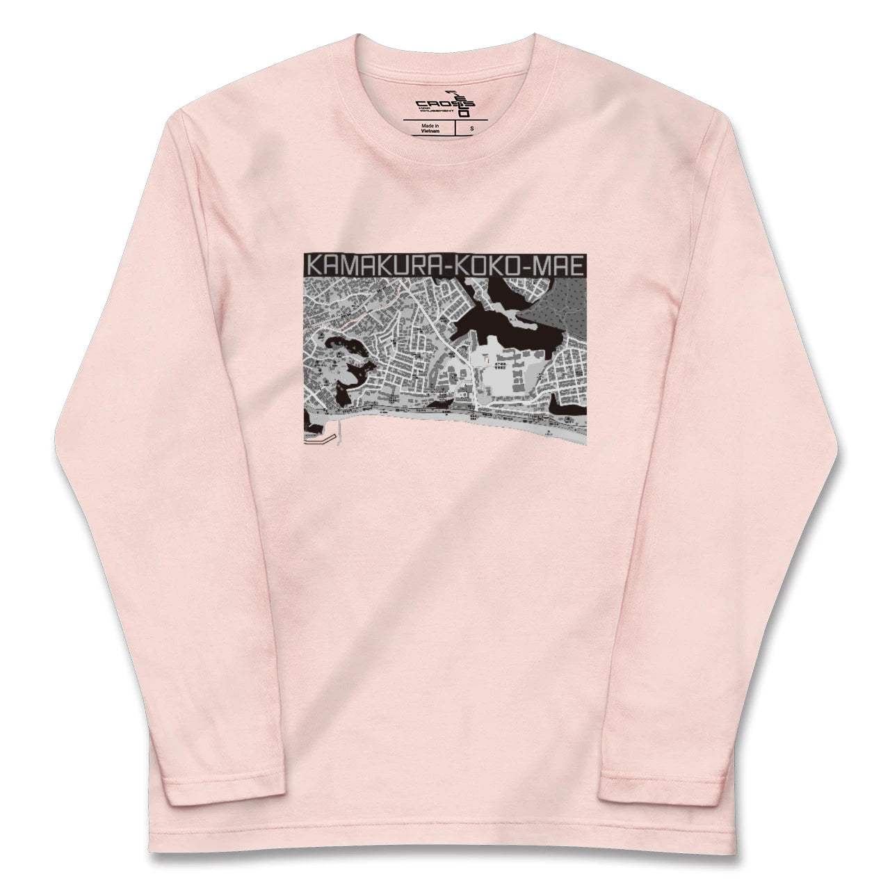 【鎌倉高校前(神奈川県)】地図柄ロングスリーブTシャツ