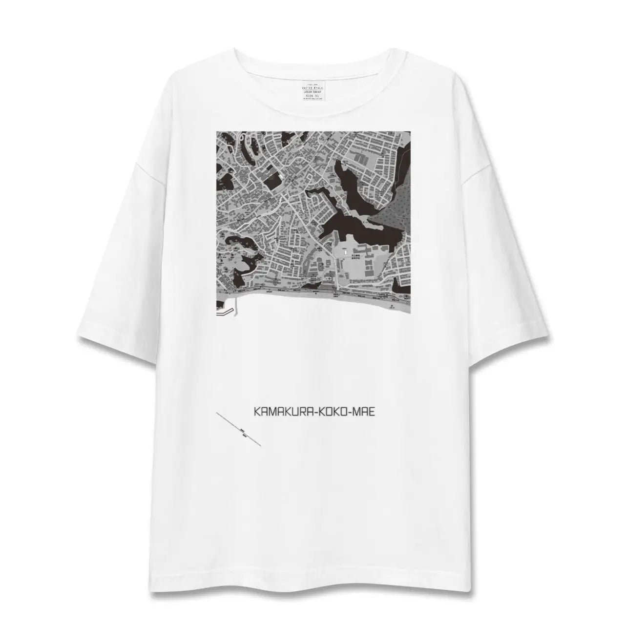 【鎌倉高校前(神奈川県)】地図柄ビッグシルエットTシャツ
