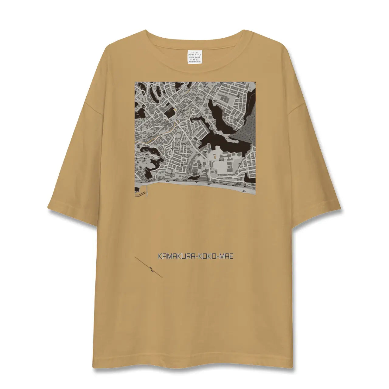 【鎌倉高校前(神奈川県)】地図柄ビッグシルエットTシャツ