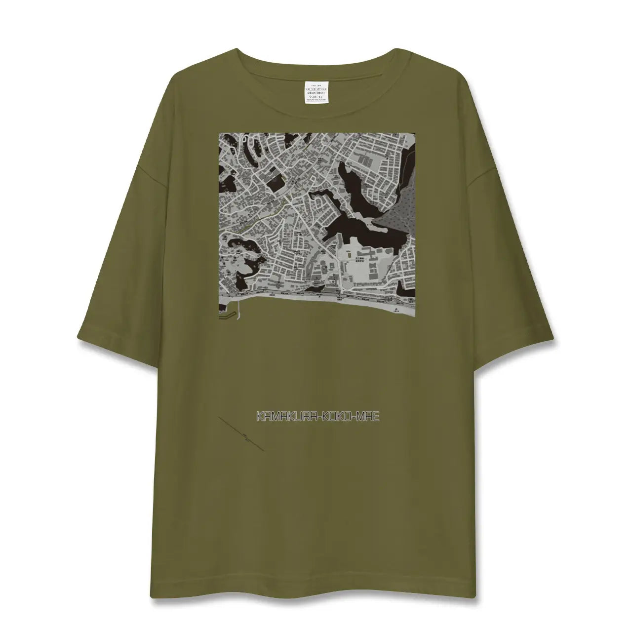 【鎌倉高校前(神奈川県)】地図柄ビッグシルエットTシャツ