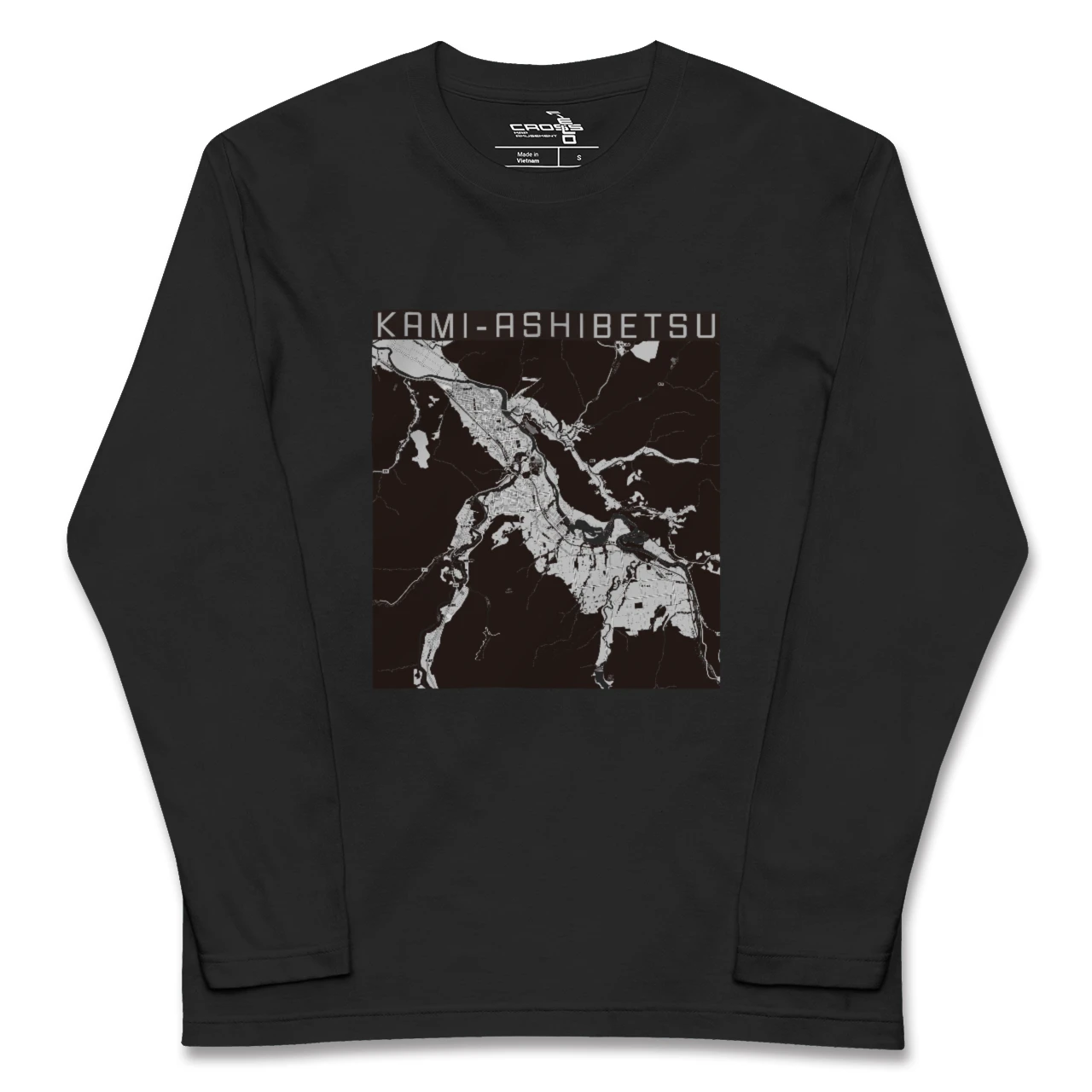 【上芦別(北海道)】地図柄ロングスリーブTシャツ