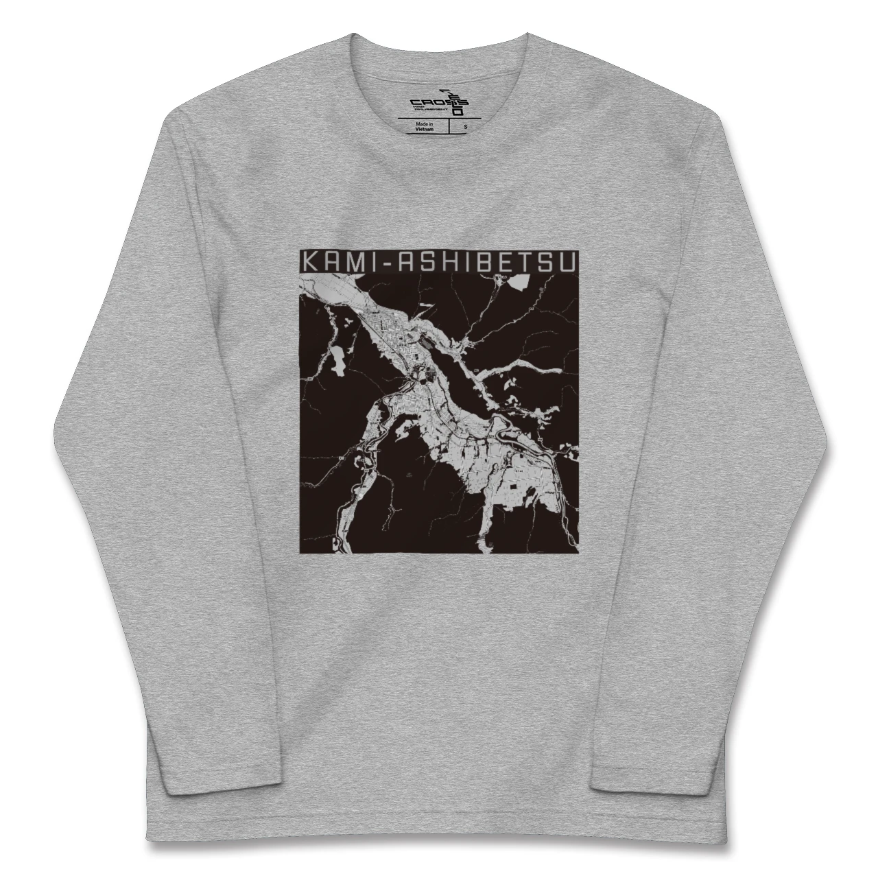 【上芦別(北海道)】地図柄ロングスリーブTシャツ