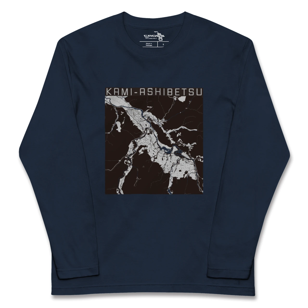 【上芦別(北海道)】地図柄ロングスリーブTシャツ