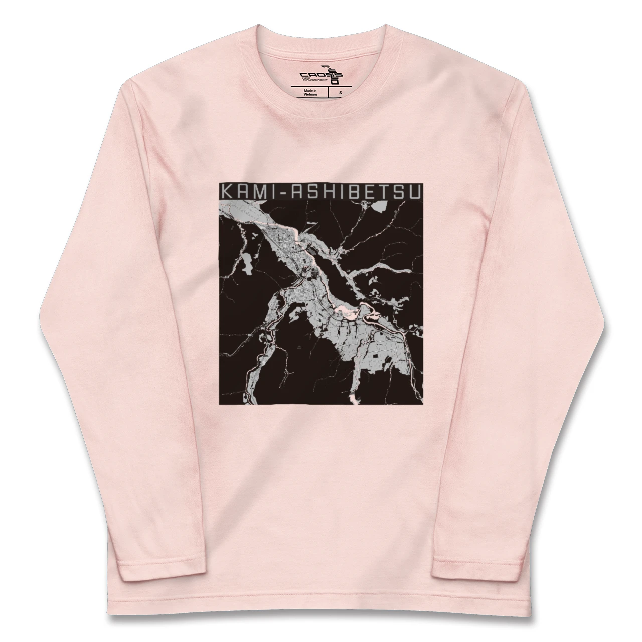 【上芦別(北海道)】地図柄ロングスリーブTシャツ