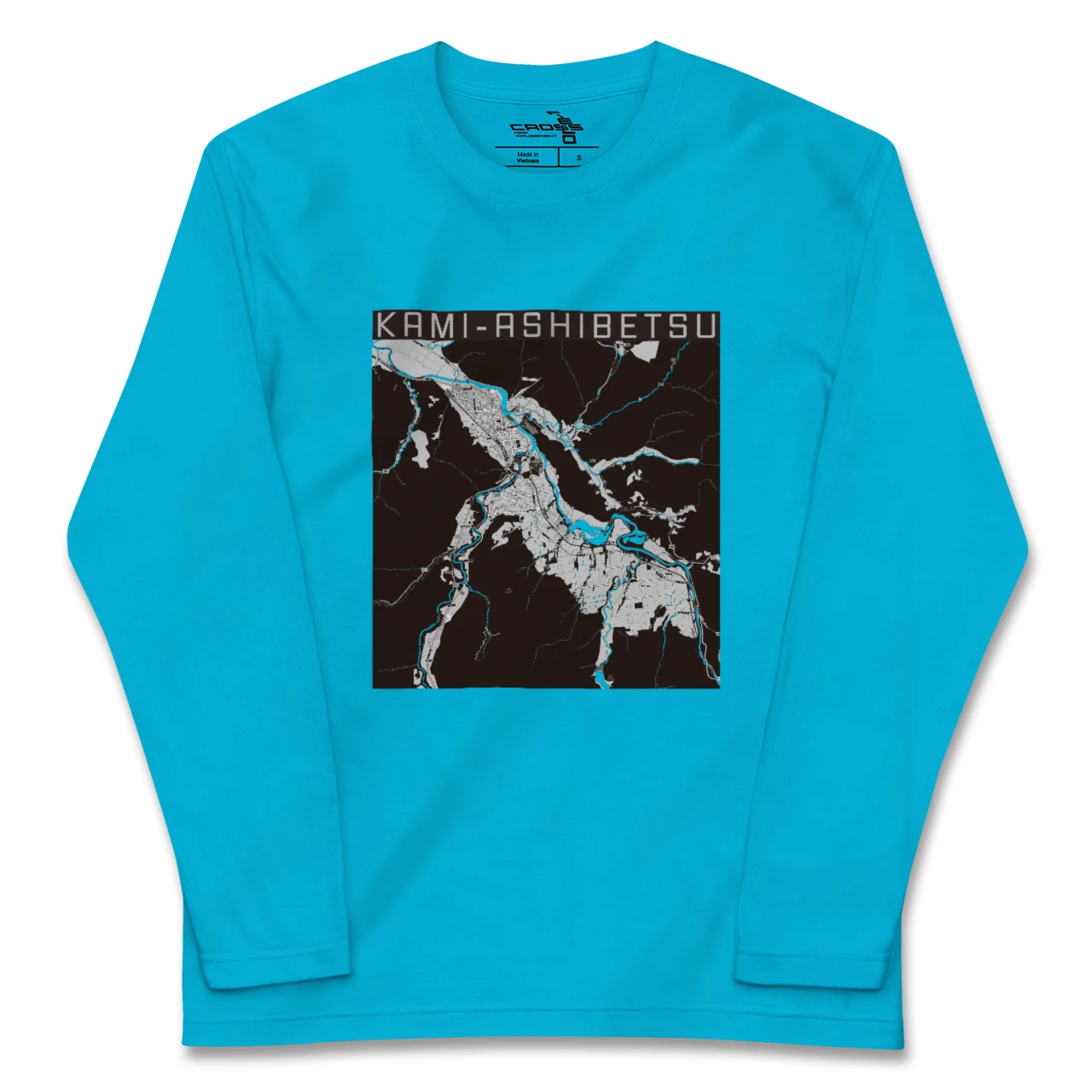 【上芦別(北海道)】地図柄ロングスリーブTシャツ