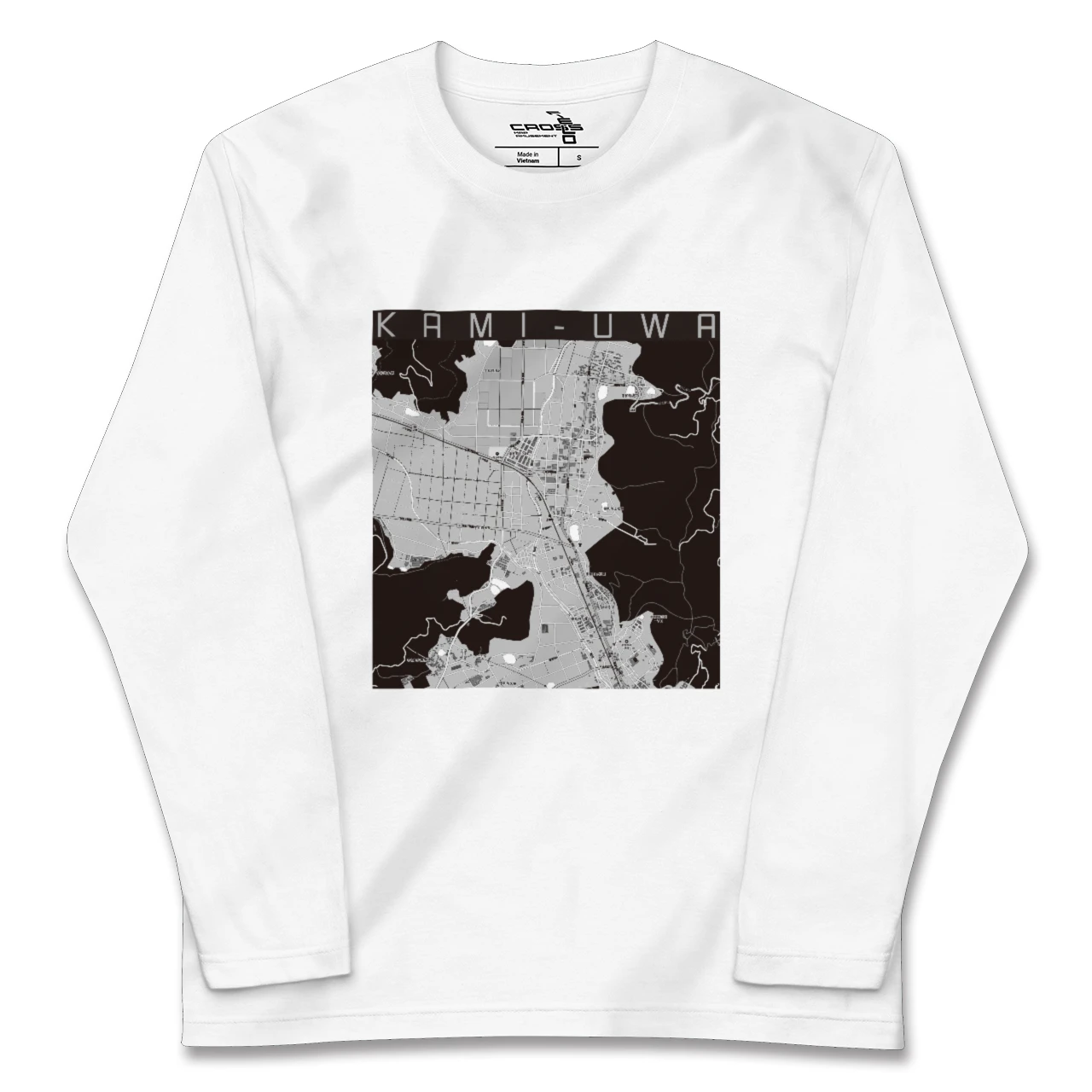 【上宇和(愛媛県)】地図柄ロングスリーブTシャツ