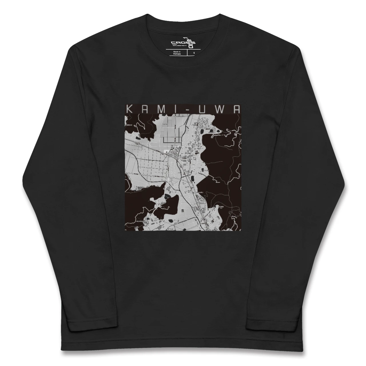 【上宇和(愛媛県)】地図柄ロングスリーブTシャツ