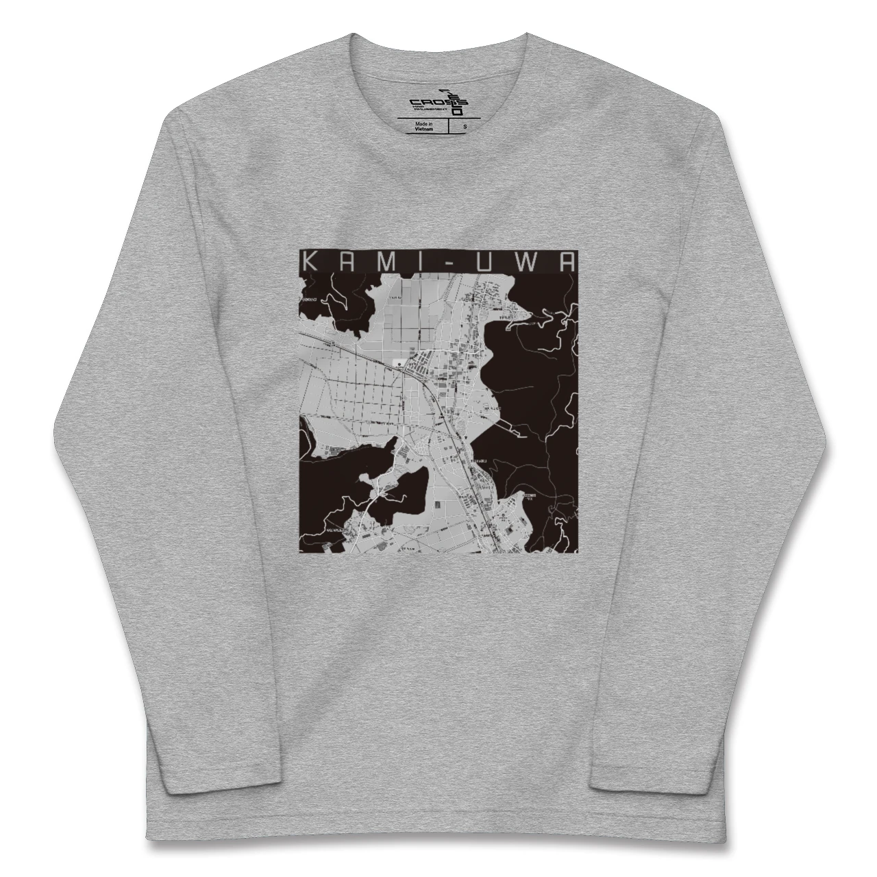 【上宇和(愛媛県)】地図柄ロングスリーブTシャツ