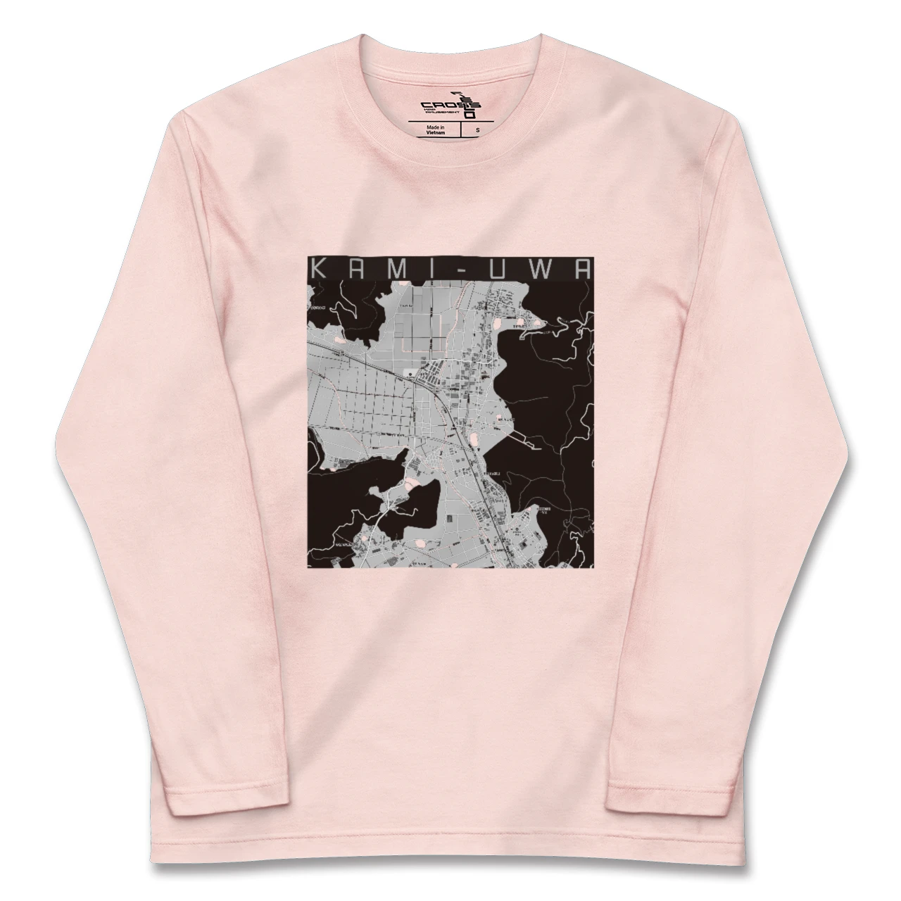 【上宇和(愛媛県)】地図柄ロングスリーブTシャツ