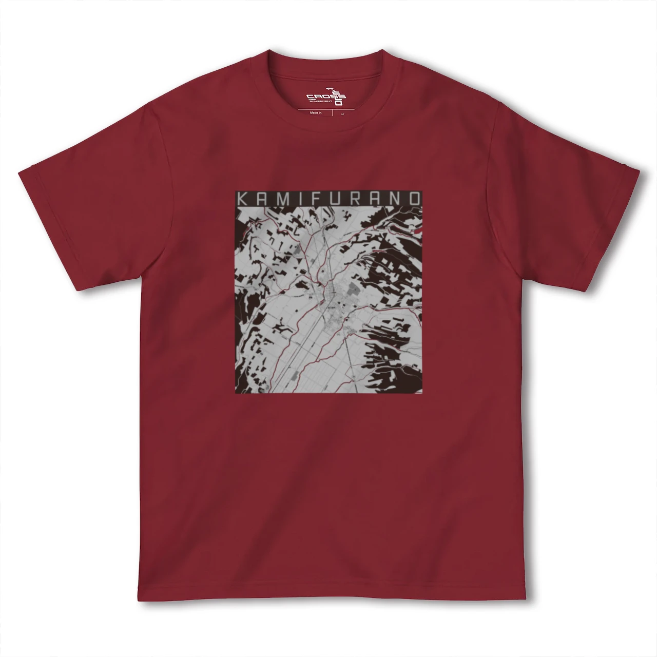 【上富良野(北海道)】地図柄ヘビーウェイトTシャツ