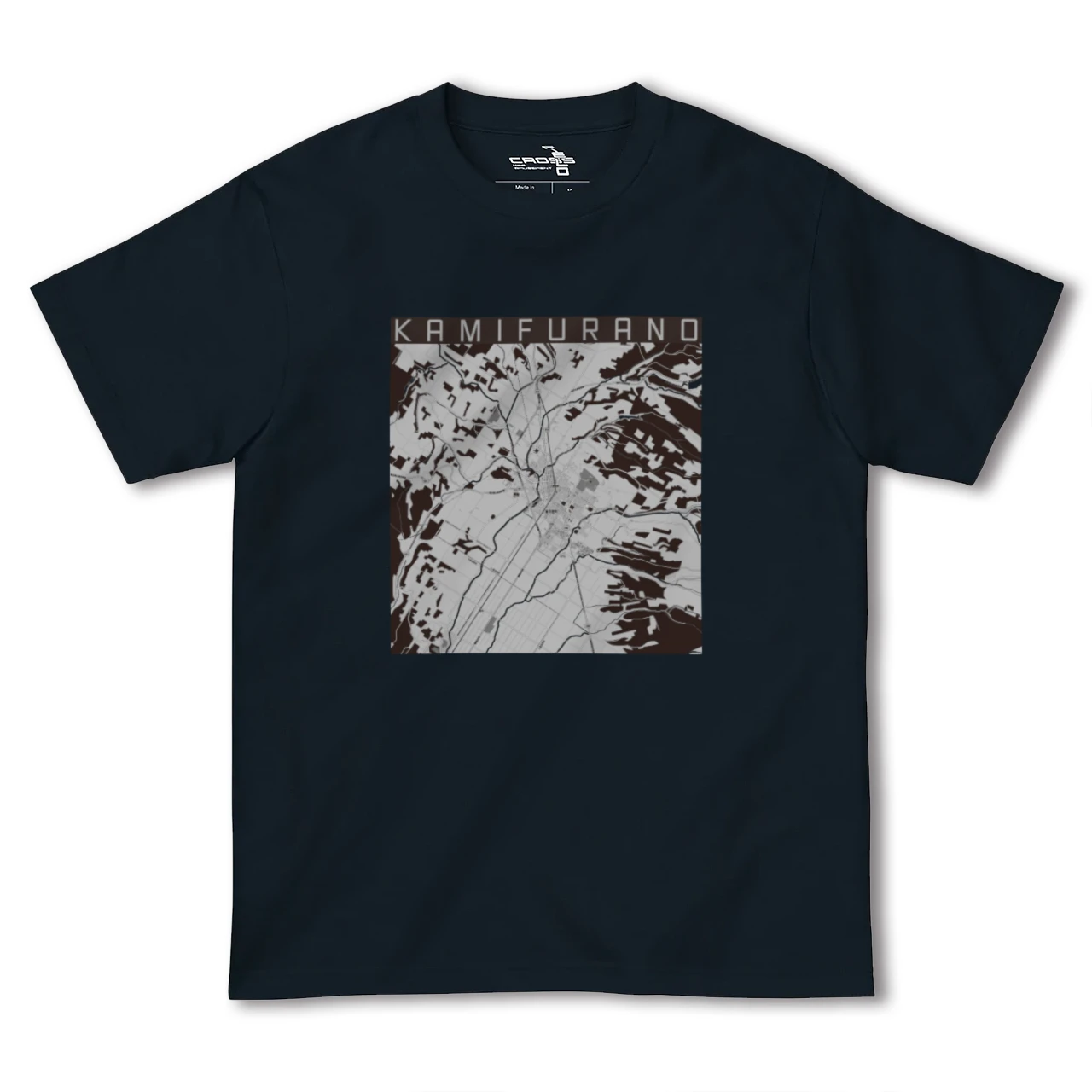 【上富良野(北海道)】地図柄ヘビーウェイトTシャツ