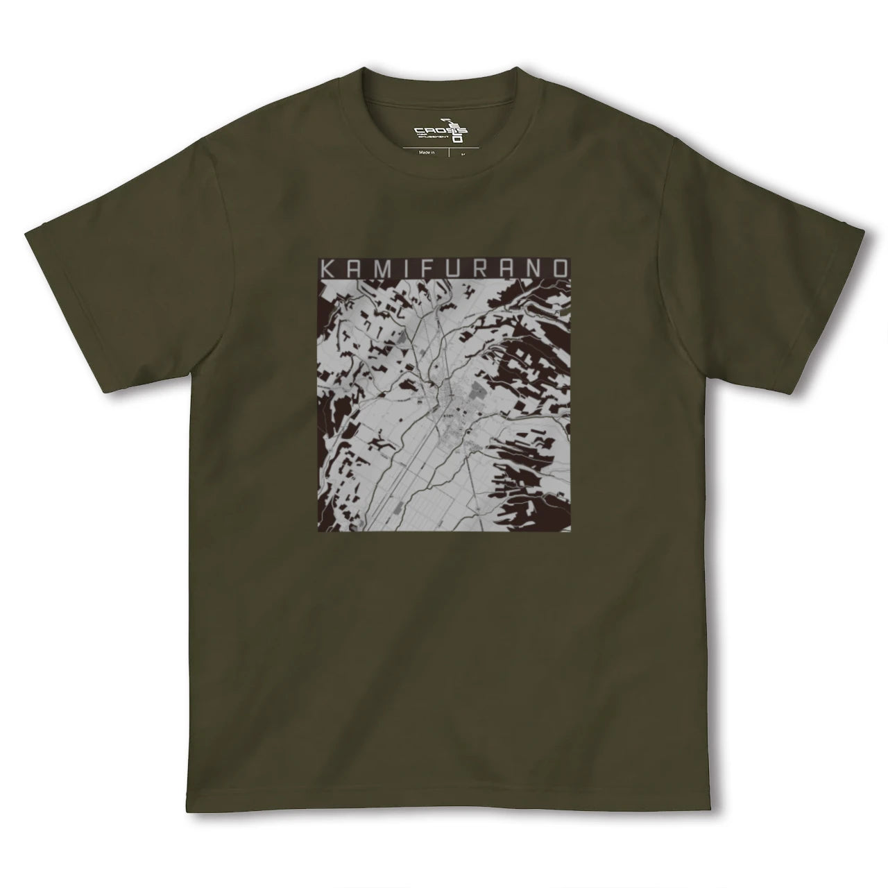 【上富良野(北海道)】地図柄ヘビーウェイトTシャツ