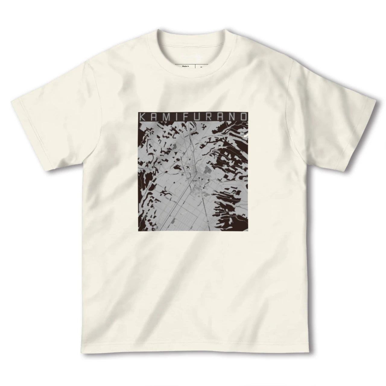 【上富良野(北海道)】地図柄ヘビーウェイトTシャツ