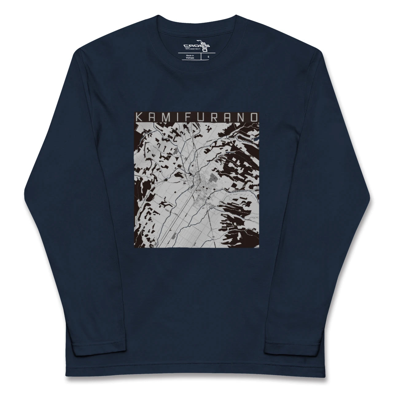 【上富良野(北海道)】地図柄ロングスリーブTシャツ
