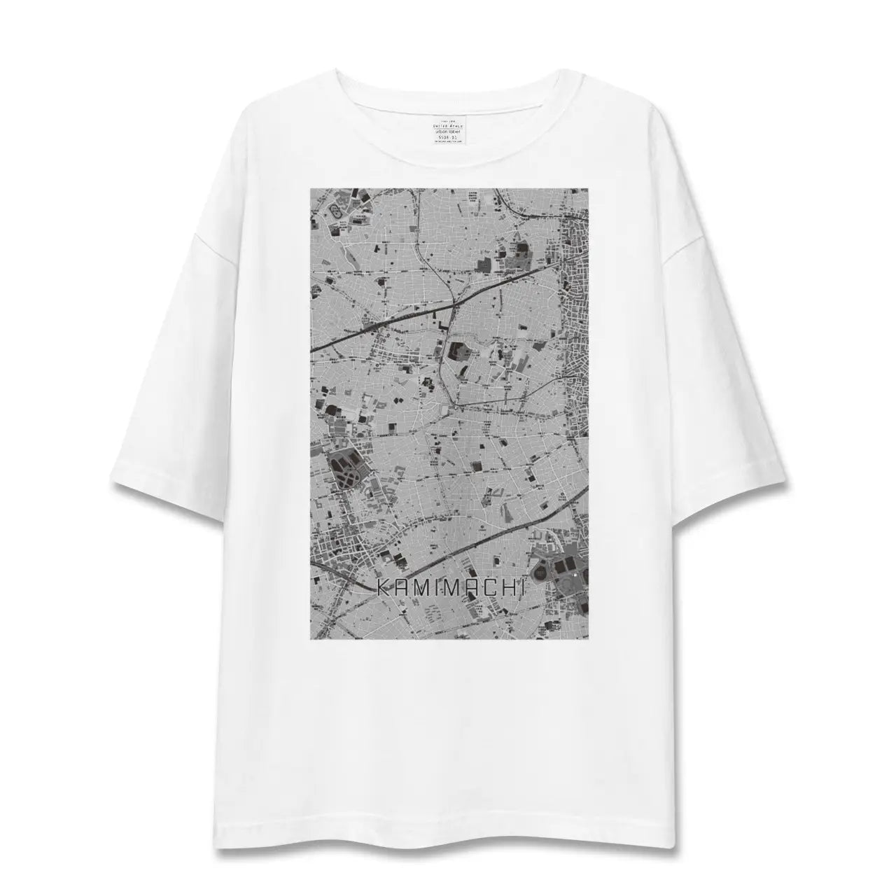 【上町(東京都)】地図柄ビッグシルエットTシャツ