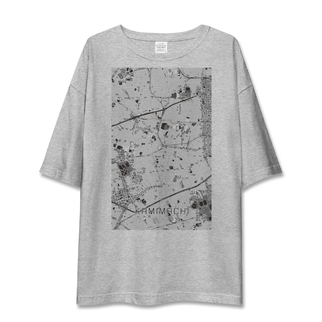 【上町(東京都)】地図柄ビッグシルエットTシャツ